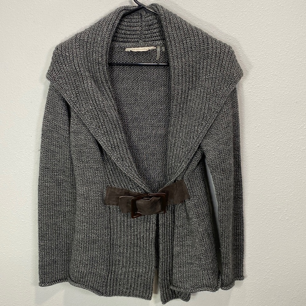 Soft Surroundings wool blend cardigan gray